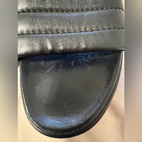 Vintage 90s Prada Black Napa Leather Easy Slide Platform Sandal SZ 38 - Picture 4 of 9